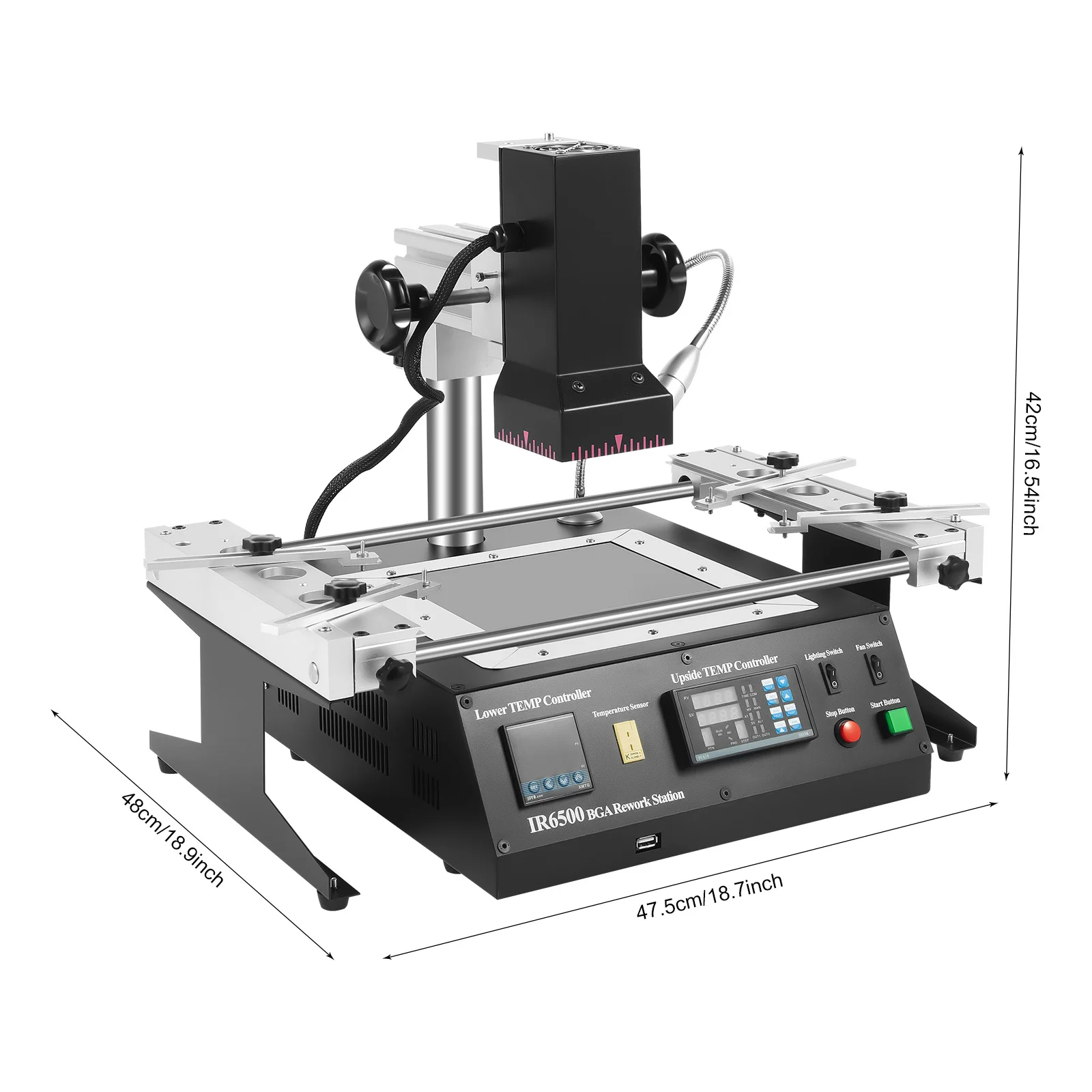 IR6500 BGA Rework Station, IR Welding Workstation Upper & Bottom Heating with USB Connect,for PCB Motherboard Repair