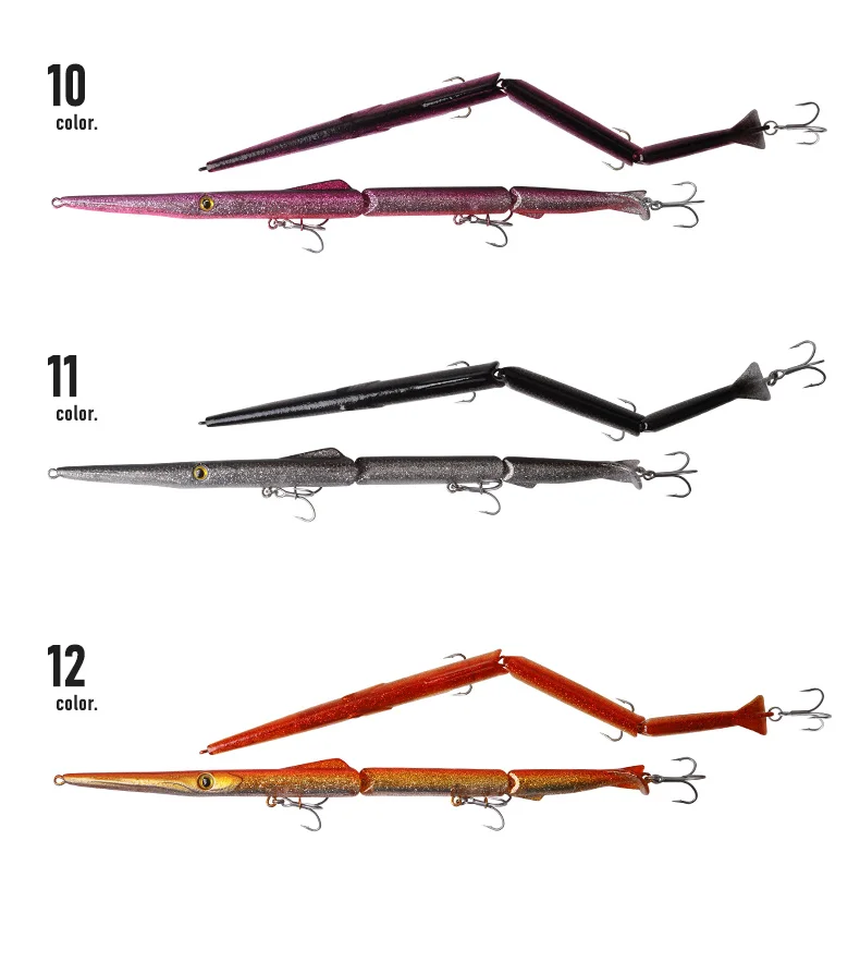KINGDOM Jointed Pencil Lure Saltwater Fishing Bait, 255mm 33g Sinking Swimbait Hard Lure with Multi Jointed Body & Realistic Action, Long Casting Bait for Striped Bass Snook Tarpon Redfish