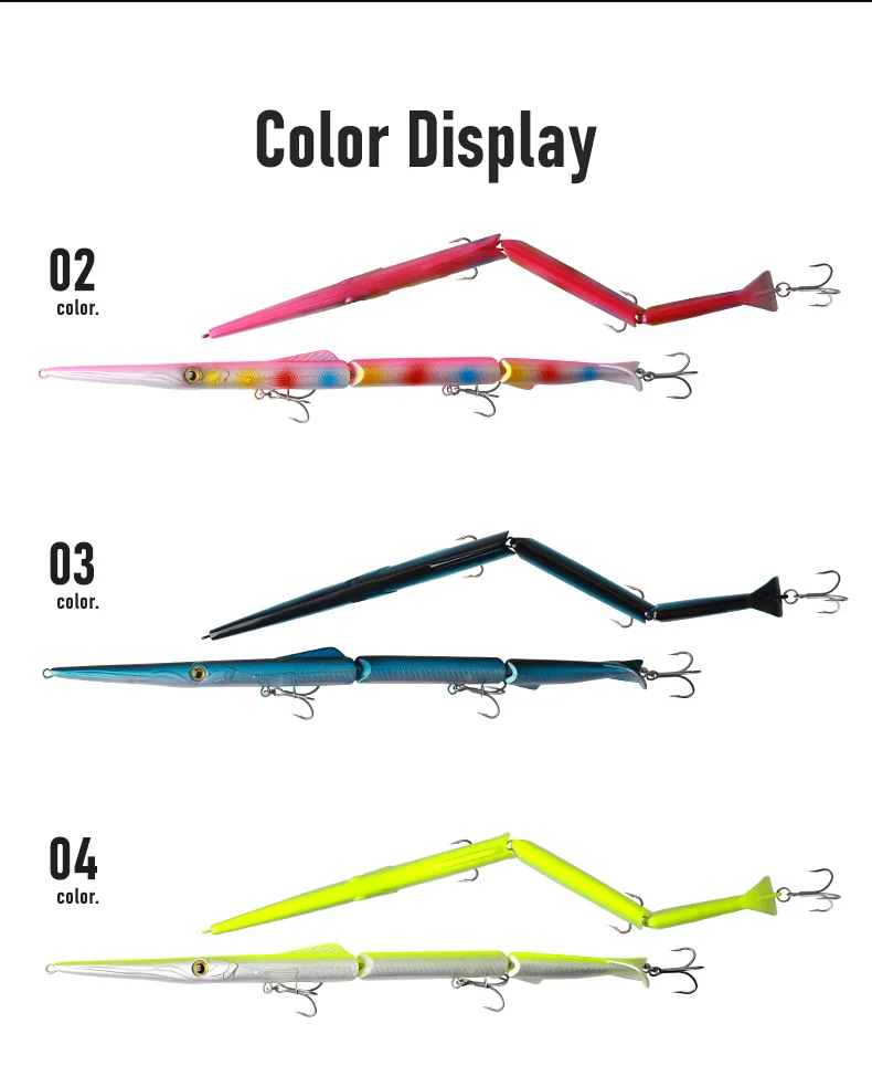 KINGDOM Jointed Pencil Lure Saltwater Fishing Bait, 255mm 33g Sinking Swimbait Hard Lure with Multi Jointed Body & Realistic Action, Long Casting Bait for Striped Bass Snook Tarpon Redfish