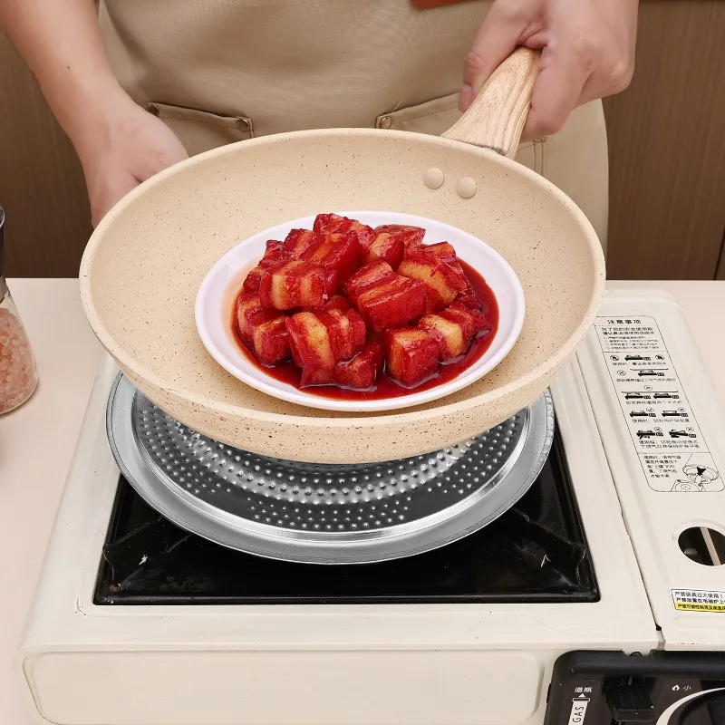 1Pc Stainless Steel Pot Rack Thermal Conductive Kitchen Storage Rack Thickened Round Tube Double-layer Household Pot Mat Special for Storing Frying Pans