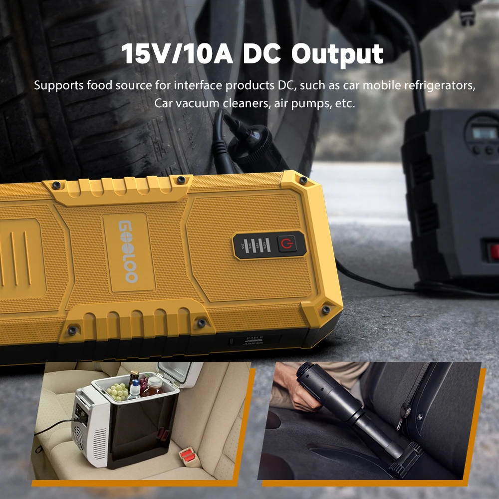 GOOLOO GP4000 Plus Portable Jump Starter 4000A Peak 12V Car Battery Starter with USB QC 3.0 LED Flashlight And Overheating Protection