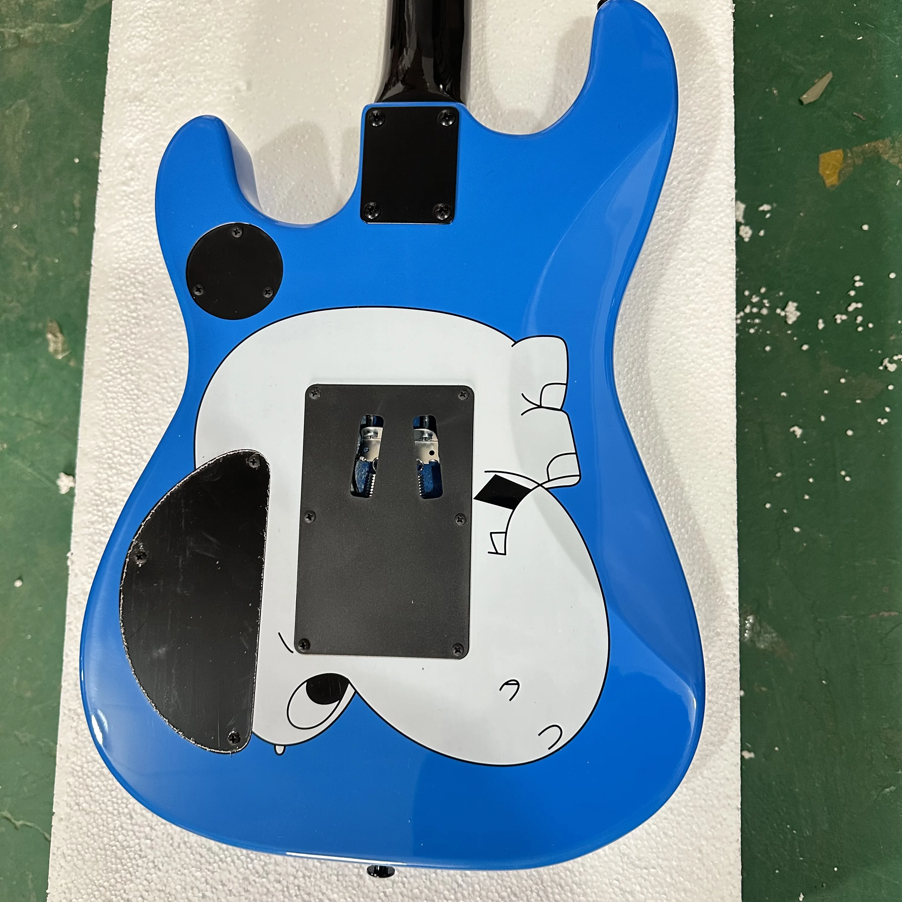 Electric Guitar Graphic Bright Blue Floyd Rose Tremolo US Warehouse Alder Body Rosewood Fretboard Christmas Gift Free Shipping