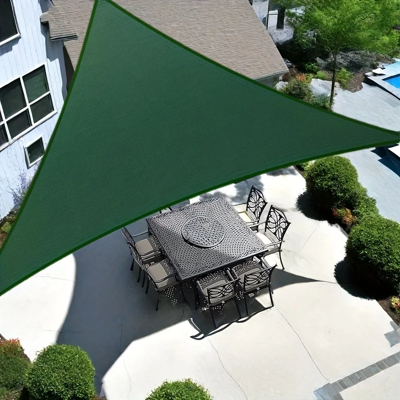 16' X 16' X 16' Sun Shade Sail Triangle Canopy, Permeable Shade Cloth Fabric Sunlight Block Patio Cover HDPE Deck Awning