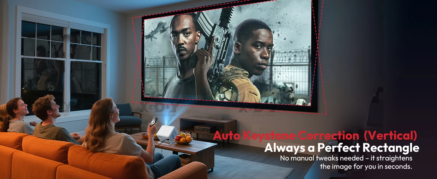 XGODY N6 Pro 700 ANSI Lumens Smart Projector, Netflix Licensed, Prime Video & YouTube Supported, Native 1080P FHD with HDR10, Auto Focus & Auto Screen Alignment, Wi-Fi 6 & Bluetooth 5.4, Home Theater LED Projector for Indoor & Outdoor Entertainment