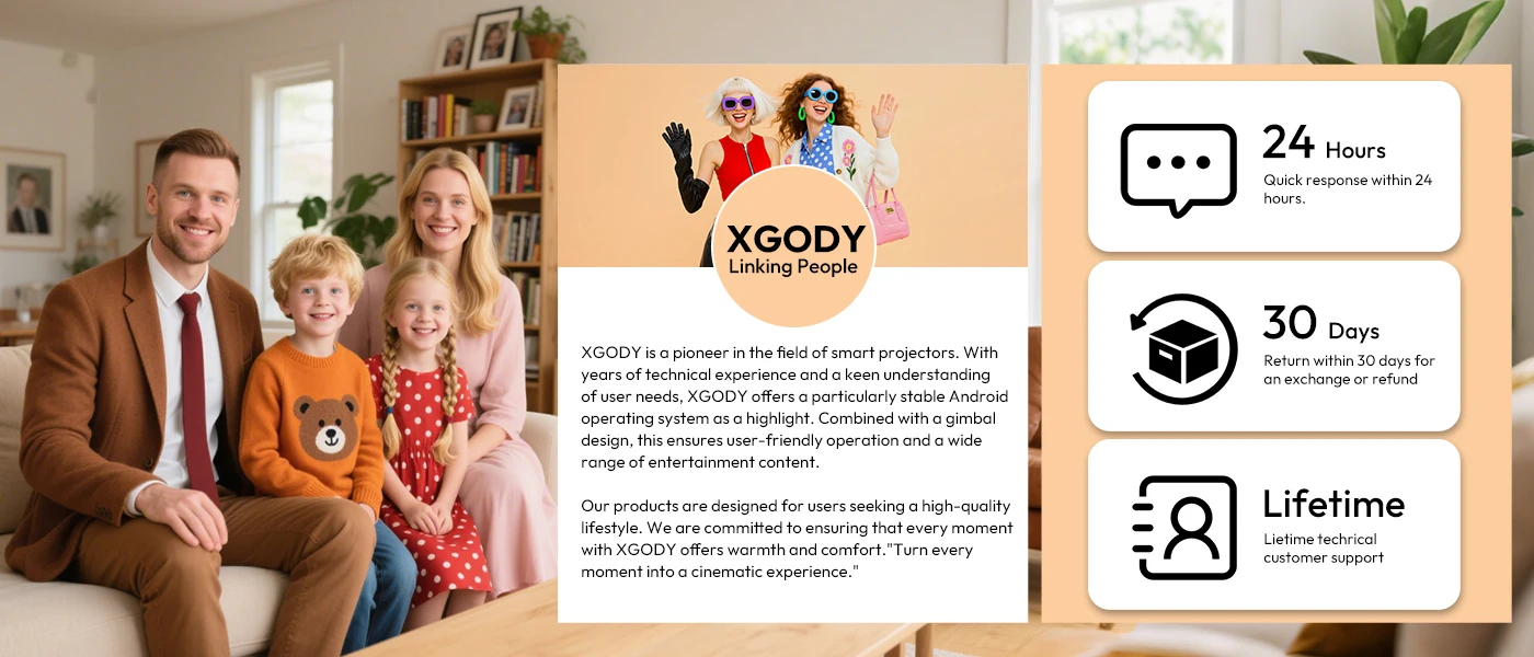 XGODY N6 Pro 700 ANSI Lumens Smart Projector, Netflix Licensed, Prime Video & YouTube Supported, Native 1080P FHD with HDR10, Auto Focus & Auto Screen Alignment, Wi-Fi 6 & Bluetooth 5.4, Home Theater LED Projector for Indoor & Outdoor Entertainment