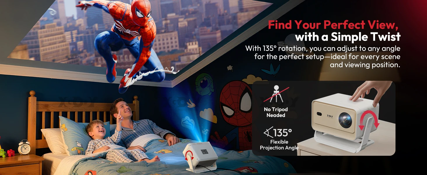 XGODY N6 Pro 700 ANSI Lumens Smart Projector, Netflix Licensed, Prime Video & YouTube Supported, Native 1080P FHD with HDR10, Auto Focus & Auto Screen Alignment, Wi-Fi 6 & Bluetooth 5.4, Home Theater LED Projector for Indoor & Outdoor Entertainment