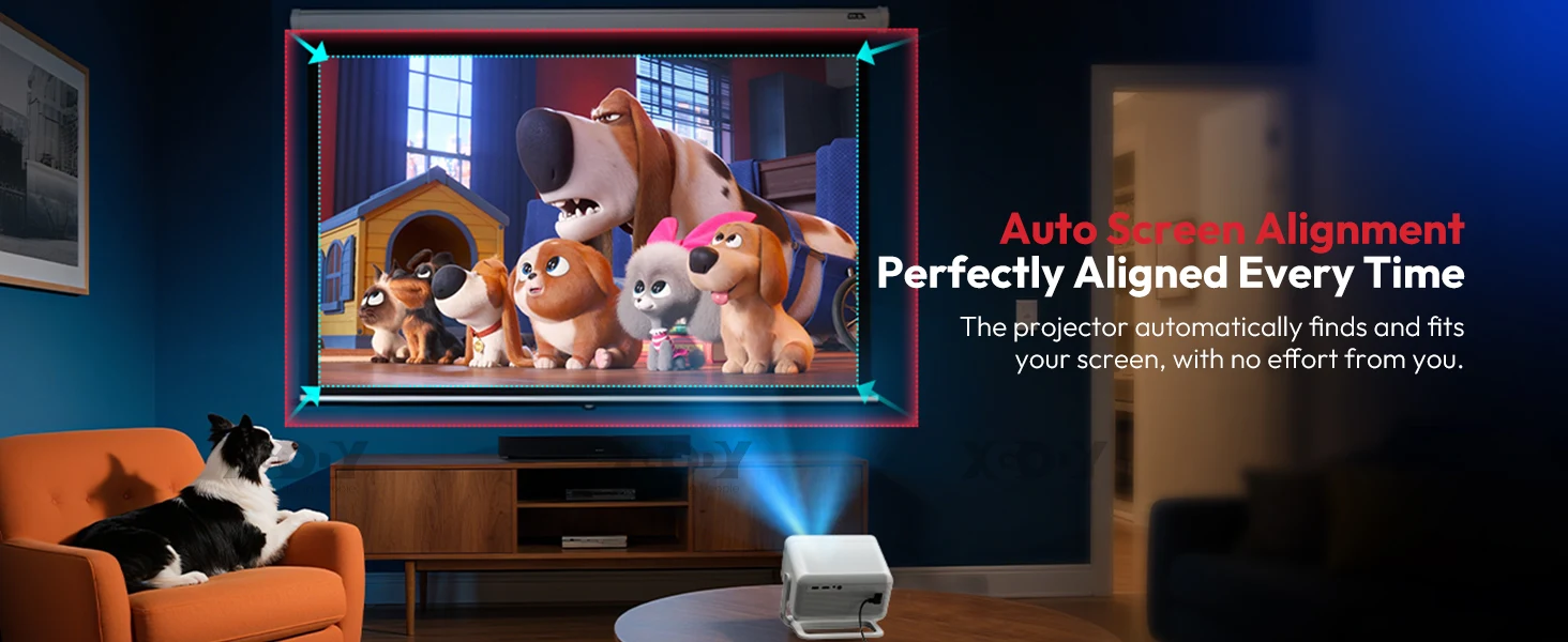 XGODY N6 Pro 700 ANSI Lumens Smart Projector, Netflix Licensed, Prime Video & YouTube Supported, Native 1080P FHD with HDR10, Auto Focus & Auto Screen Alignment, Wi-Fi 6 & Bluetooth 5.4, Home Theater LED Projector for Indoor & Outdoor Entertainment