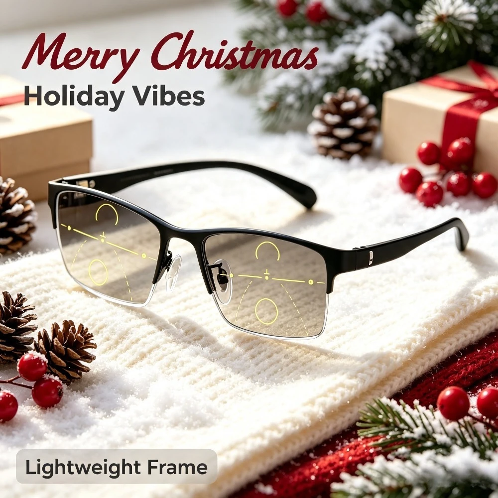 1 piece of men's and women's reading glasses, men's business half-frame reading glasses, gentleman's simple half-frame optical frames, lenses, indoor office, outdoor travel, men's portable reading glasses, Christmas and Halloween gifts recommended