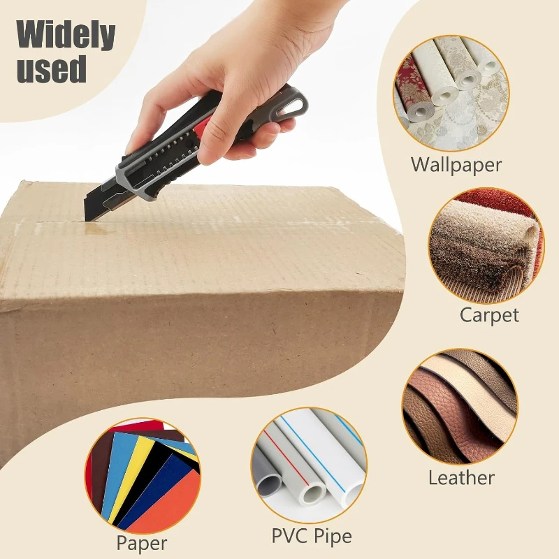 QYQRQF Retractable Box Cutter Heavy Duty Utility Knife Box Cutter Knife Metal Cutters for Cutting Cardboard Paper Leather (3pcs)