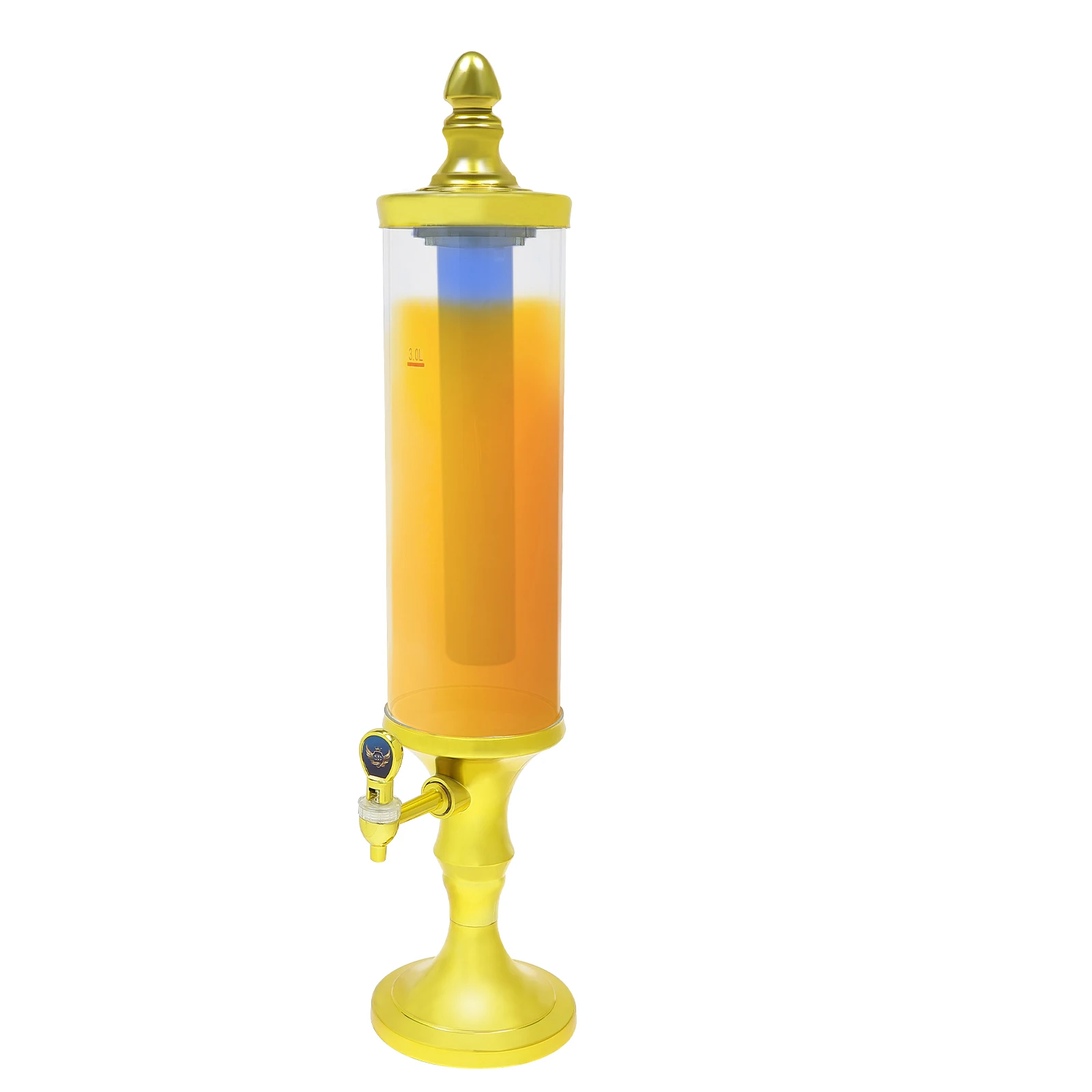 3L Beer Tower Dispenser ABS Tabletop Beer Dispensers with Light for Liquor and Juice Parties Pubs Restaurants