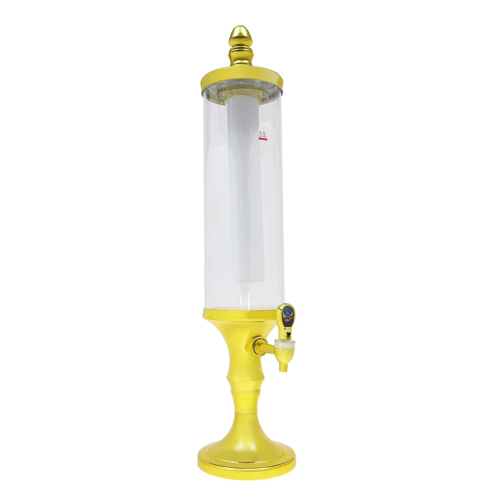 3L Beer Tower Dispenser ABS Tabletop Beer Dispensers with Light for Liquor and Juice Parties Pubs Restaurants