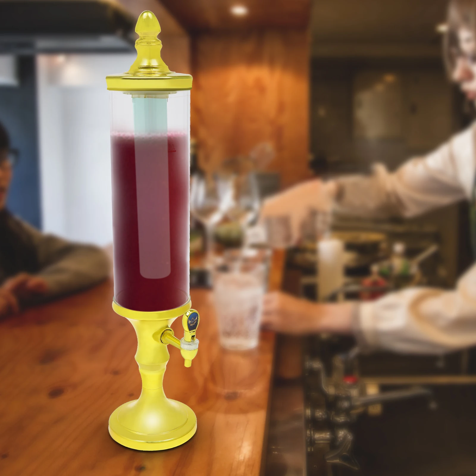 3L Beer Tower Dispenser ABS Tabletop Beer Dispensers with Light for Liquor and Juice Parties Pubs Restaurants