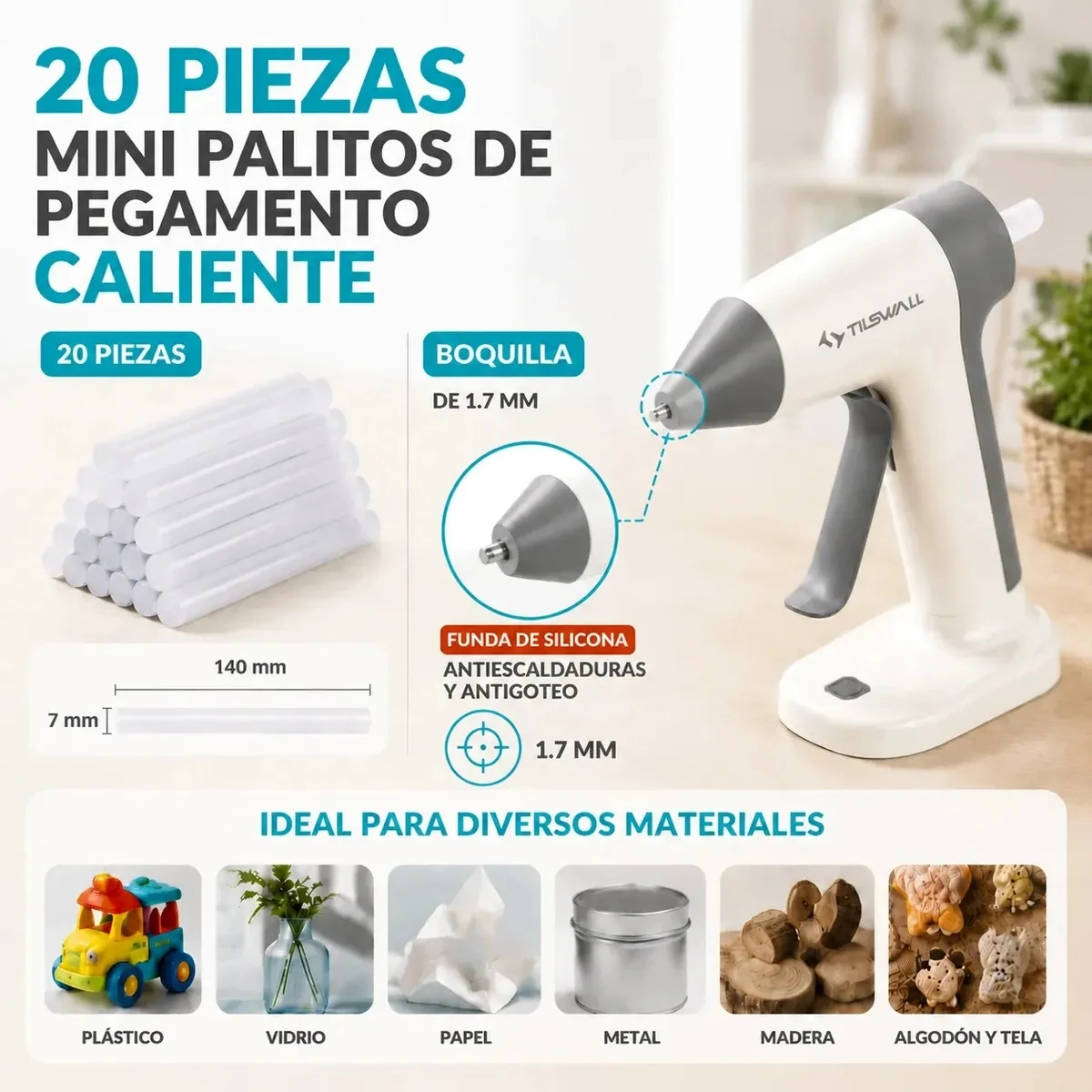 4V Cordless Hot Glue Gun Kit 30‑Second Fast Preheat Cordless Mini Glue Gun With 2000mAh Rechargeable Type‑C Battery Anti‑Drip Nozzle Includes 20 Glue Sticks