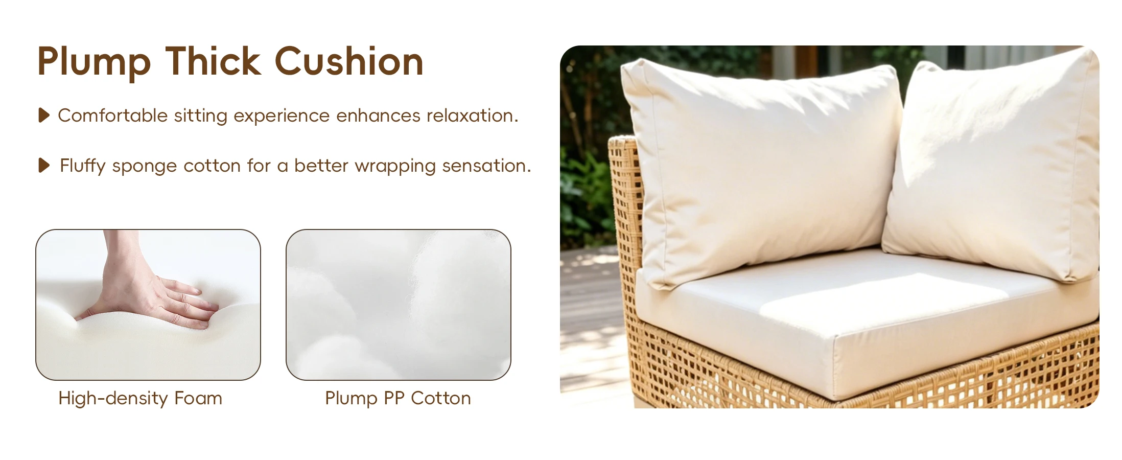 Boho Outdoor Patio Furniture Set with Non-Slip Cushions - 7 Piece