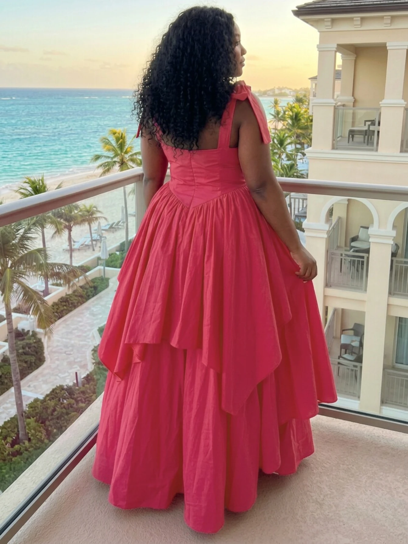Women Plus Size Sweetheart Neck Bow Strap Maxi Dress Elegant Layered A Line Long Dress For Wedding Guest Formal Occasion