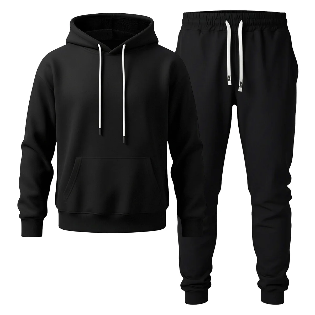Men's Hooded Sweatshirt And Ankle Pants Two-Piece Set, Casual Pullover Top, Jogging Pants Set, Suitable For Mountaineering, Outdoor Hiking, And Travel
