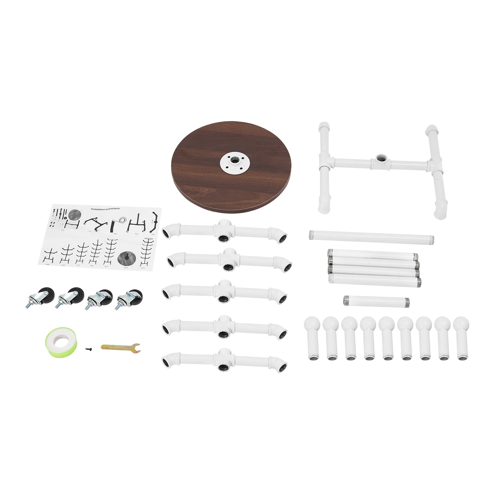 Freestanding Hat Rack with 10 Spherical Hooks, Rollable Coat and Hat Stand with 4 Wheels & Brakes, 66 lbs Capacity for Entryway Bedroom Clothing Store, White