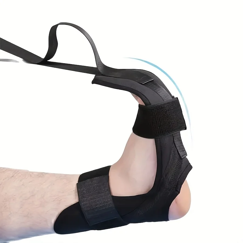 Adjustable Thickened Oxford Cloth Foot and Leg Stretcher(with Ankle Strap)- Calf, Achilles Tendon, Hamstring, and Hip Flexor Stretcher, Suitable for Gym, Pilates, and Body Relaxation- Unisex(Black)
