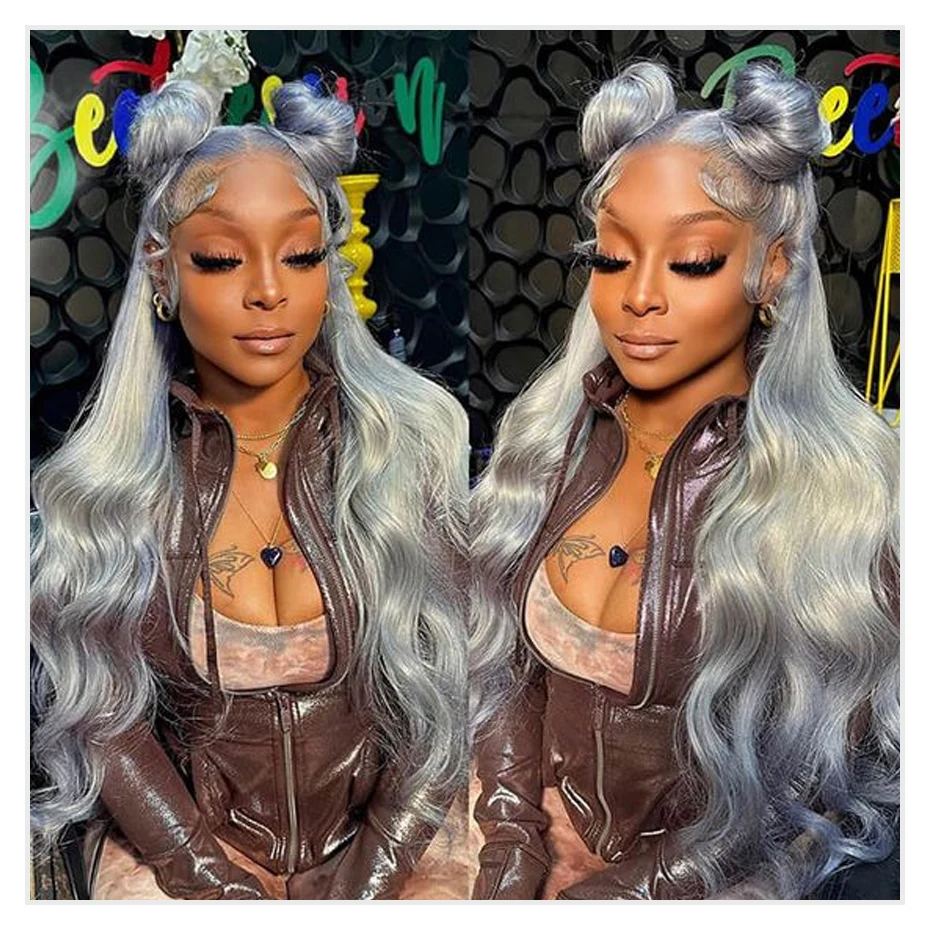Mint Green Colored Body Wave Human Hair Wigs 13×6 HD Lace Frontal Wig Pre Plucked 180% 210% Density Vietnamese Raw Human Hair Wigs For Women