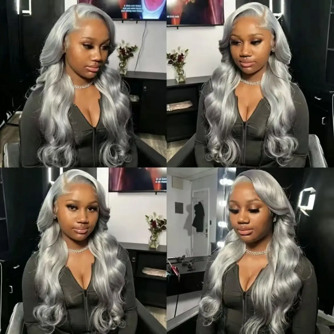 Mint Green Colored Body Wave Human Hair Wigs 13×6 HD Lace Frontal Wig Pre Plucked 180% 210% Density Vietnamese Raw Human Hair Wigs For Women