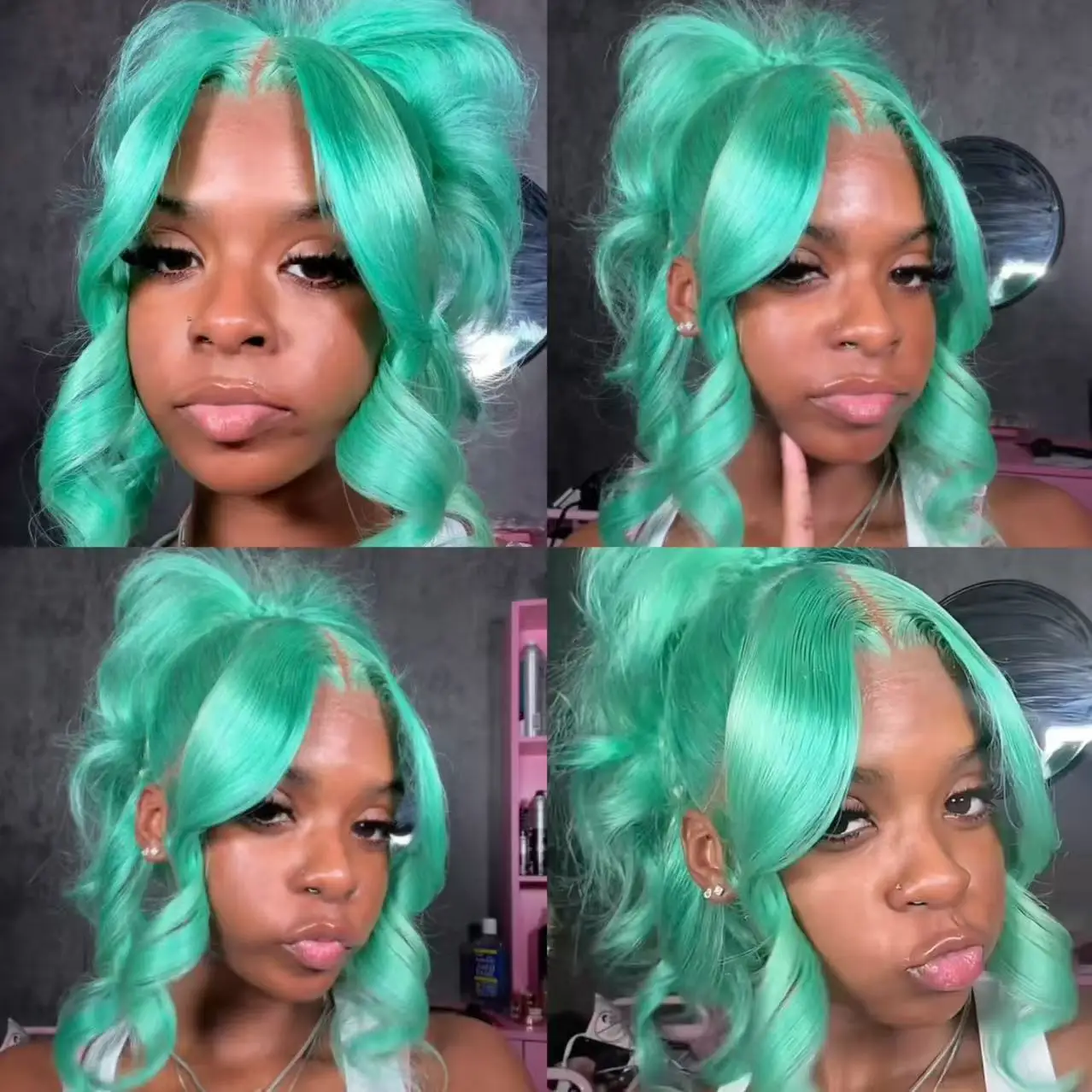 Mint Green Colored Body Wave Human Hair Wigs 13×6 HD Lace Frontal Wig Pre Plucked 180% 210% Density Vietnamese Raw Human Hair Wigs For Women