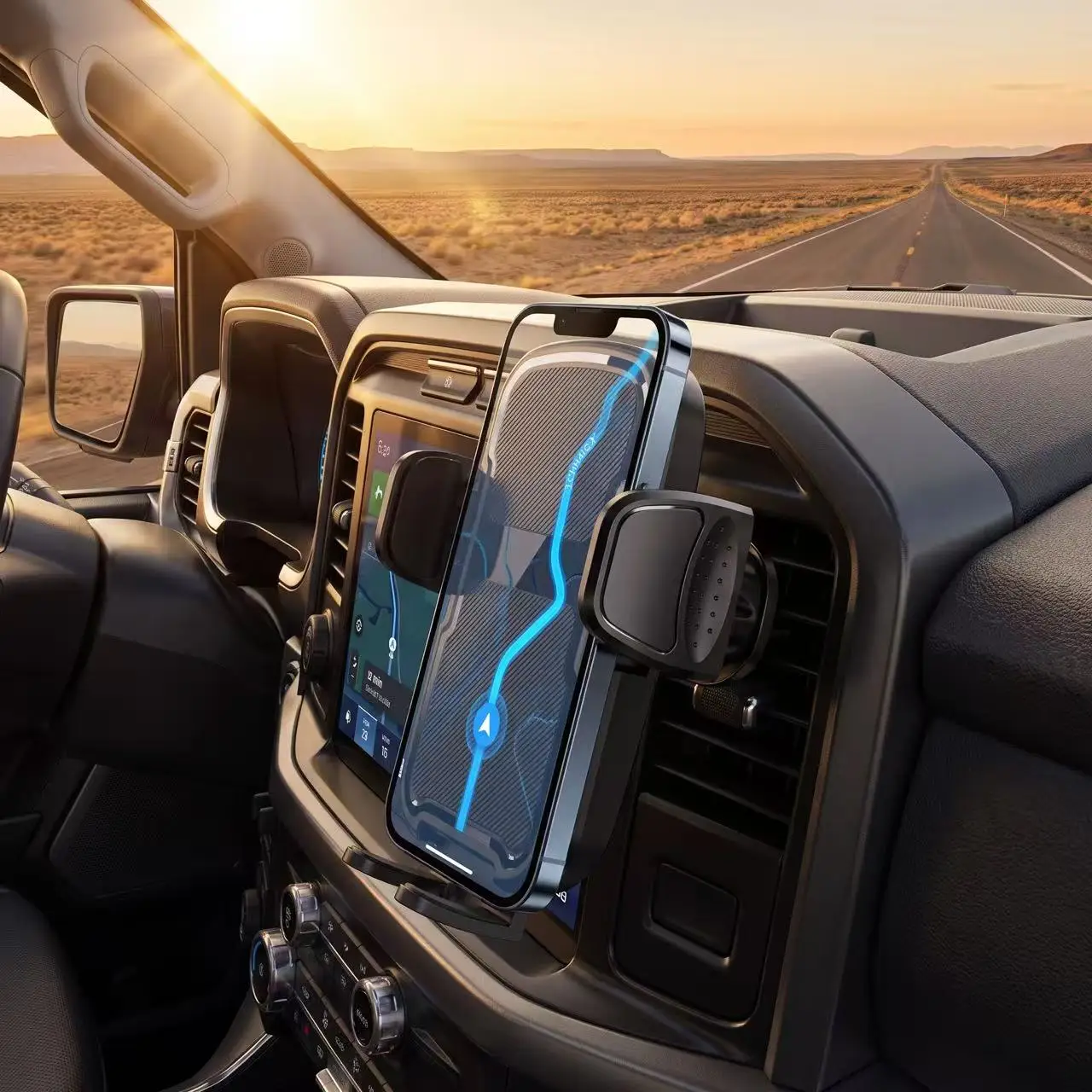 Car Phone Holder | Dedicated Car Navigation Mobile Stand, 360° Rotatable Multi-angle Adjustable Anti-shake And Anti-slip, Three-in-one For Dashboard Vent, Universal For All Car Models, Compatible With Apple, Huawei, Xiaomi, Samsung Phones