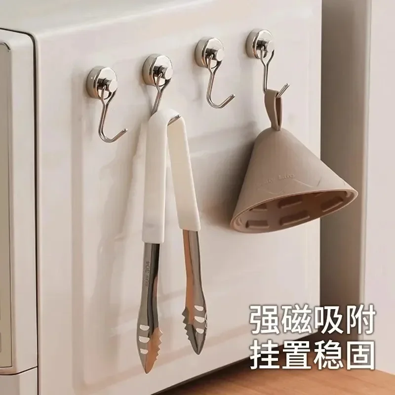 Heavy‑Duty Neodymium Rare Earth Magnetic Hooks, Strong Hold Magnet Hangers for Cruise Ship Refrigerator, Kitchen Home Office Multi‑Scene Hanging Storage Organization