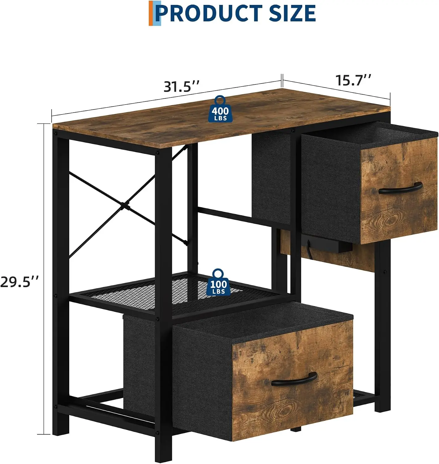 Garvee 80CM Aquarium Stand for 20-29 Gallon Gallon Tank,Heavy Duty Fish Tank Stand up to 600 LBS,Aquarium Stand with Power for aquarium and reptile