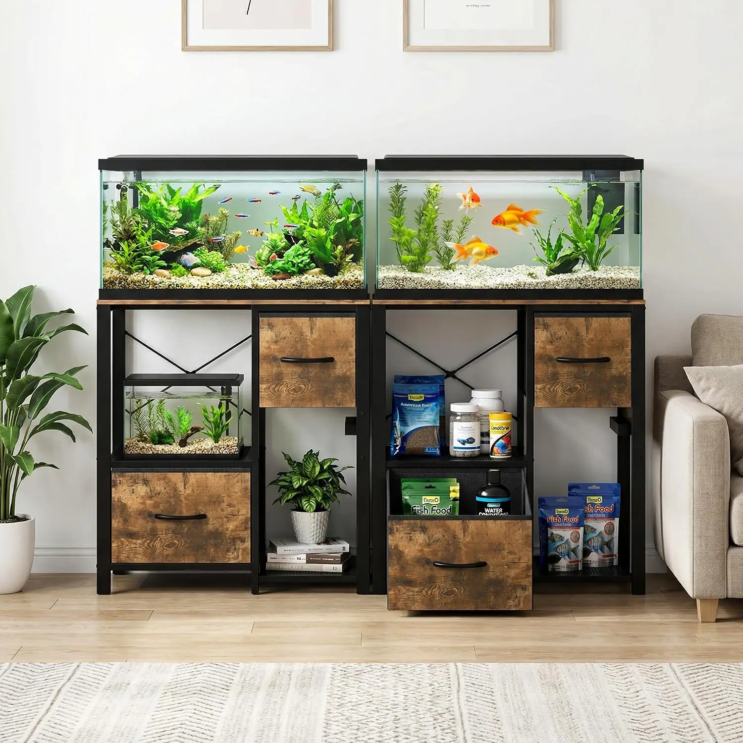 Garvee 80CM Aquarium Stand for 20-29 Gallon Gallon Tank,Heavy Duty Fish Tank Stand up to 600 LBS,Aquarium Stand with Power for aquarium and reptile