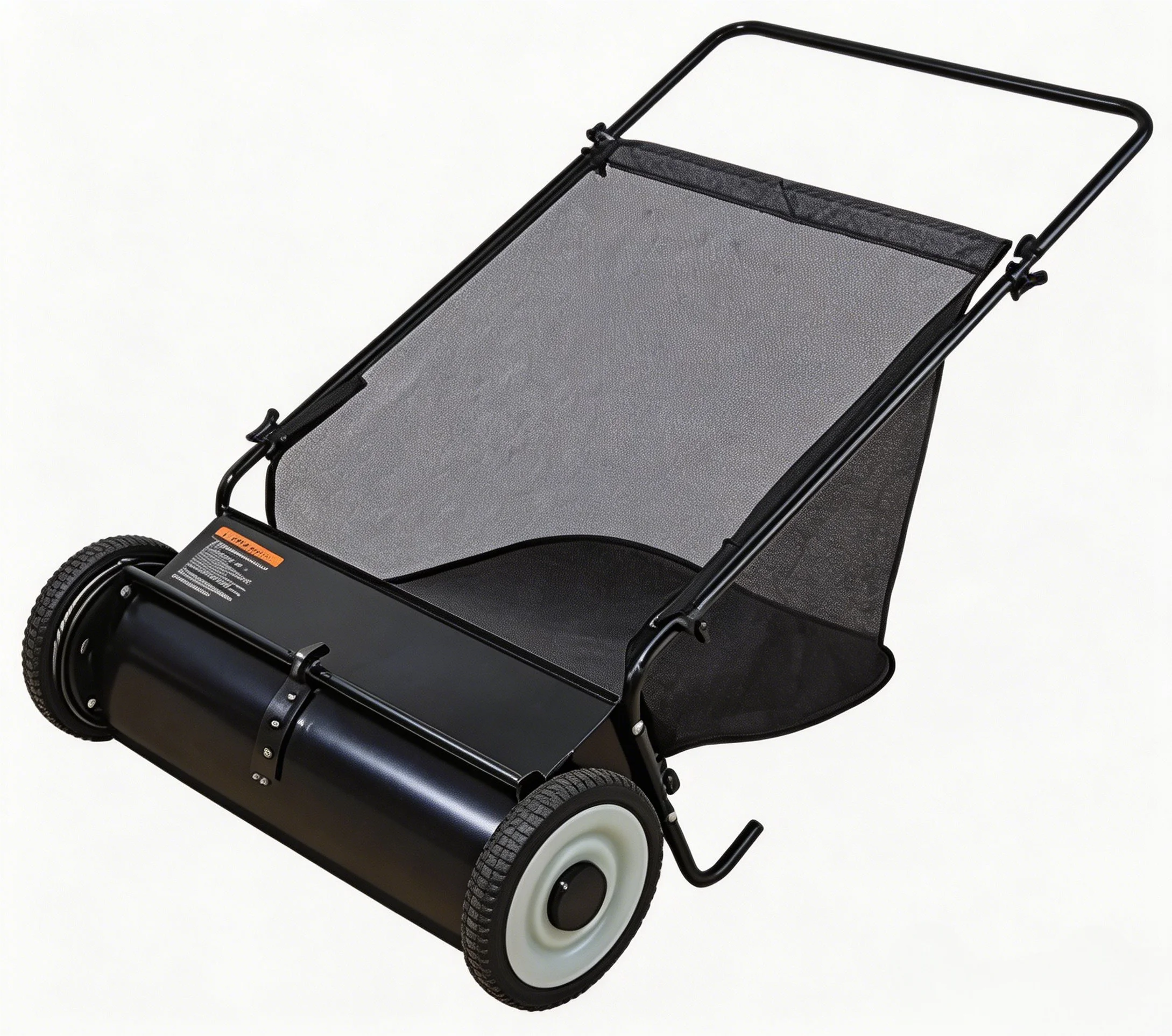 21 Inch Push Lawn Sweeper, Heavy Duty Leaf Collector with Dual Spinning Brushes 3.5 Cu. ft. Mesh Bag, Adjustable Height, Walk Behind Grass Sweeper for Leaves, Pine Needles & Yard Debris