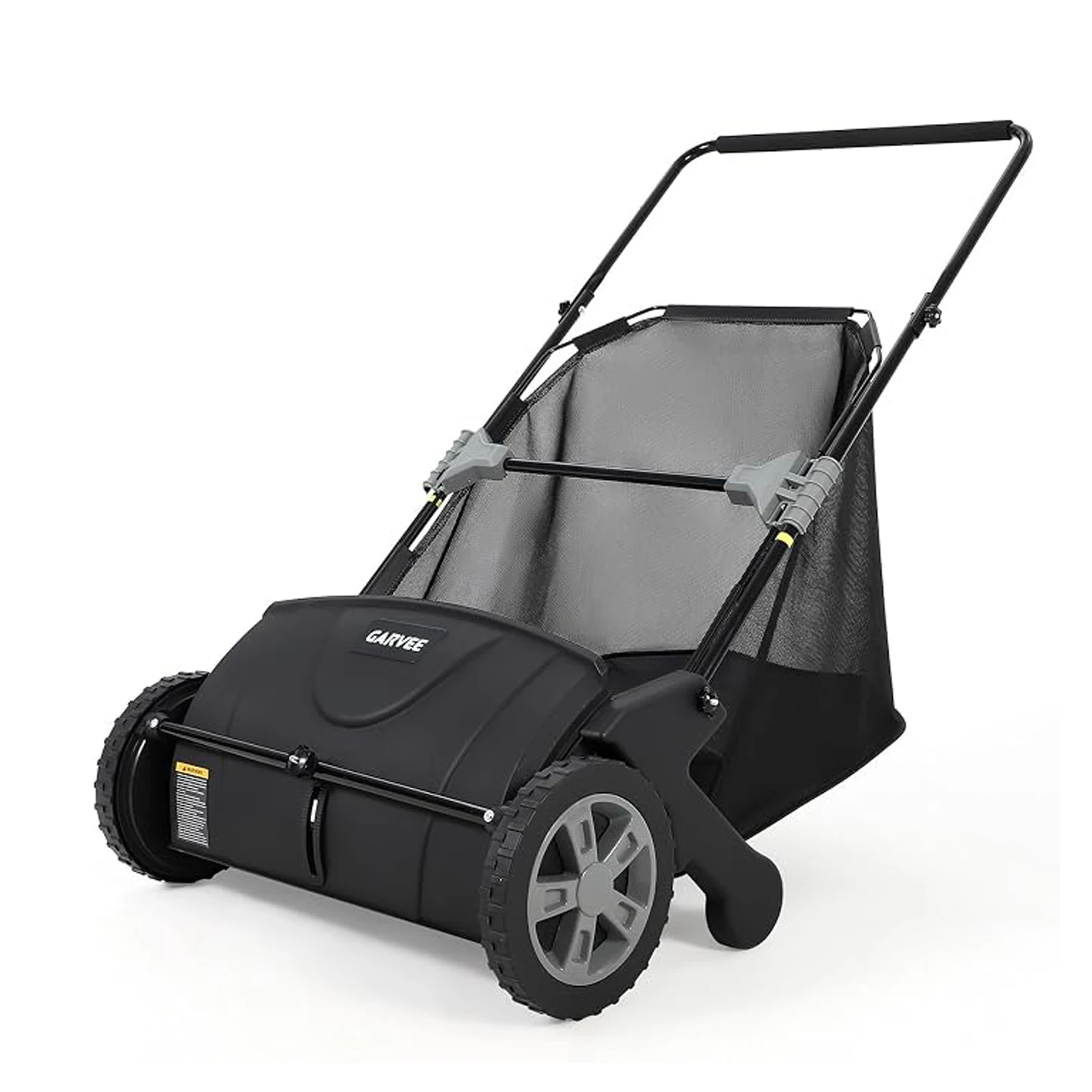 21 Inch Push Lawn Sweeper, Heavy Duty Leaf Collector with Dual Spinning Brushes 3.5 Cu. ft. Mesh Bag, Adjustable Height, Walk Behind Grass Sweeper for Leaves, Pine Needles & Yard Debris