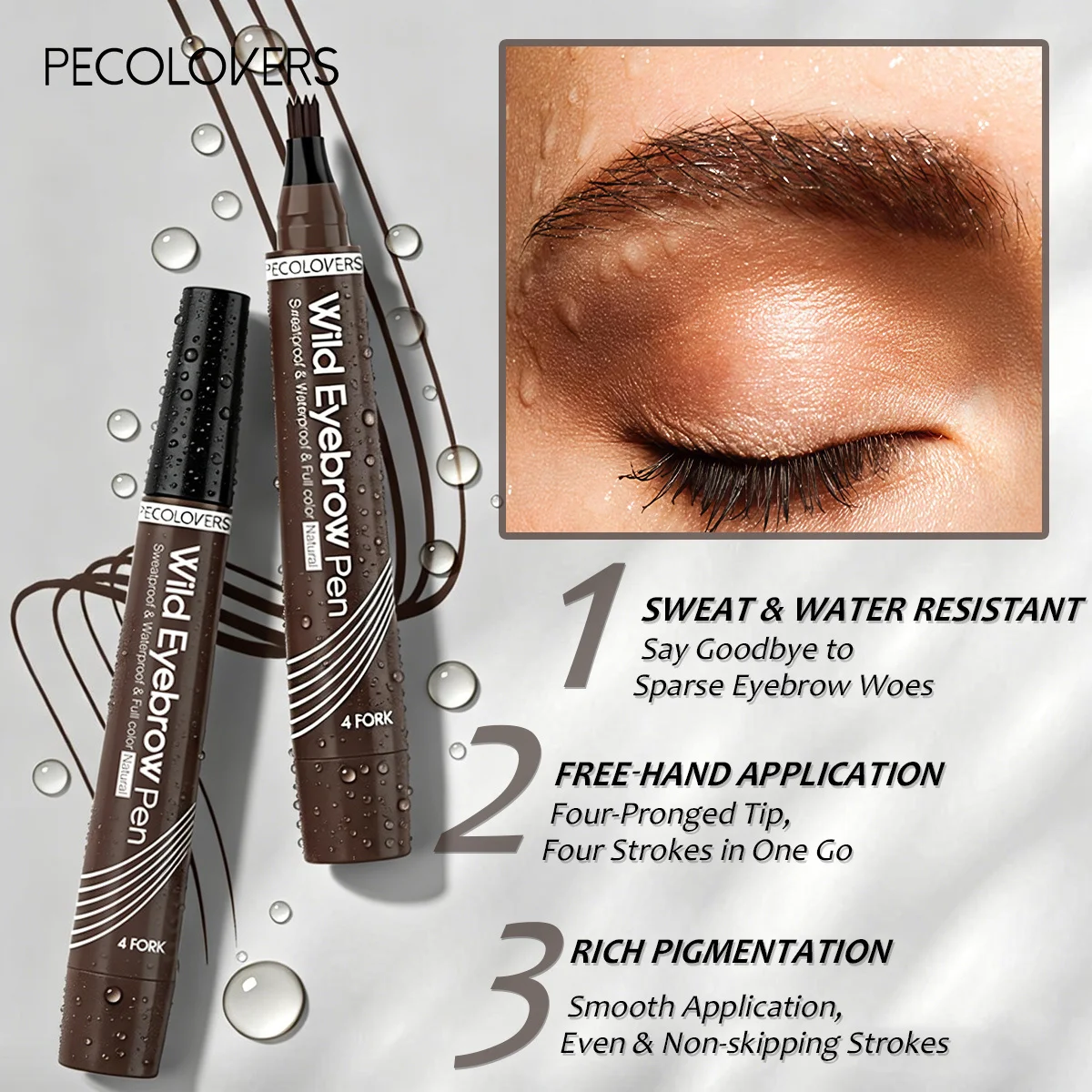 6PCS/SET Non Smudge Eyebrow Drawing Pen Set,Waterproof,Long-Lasting,Soft Balanced Color Payoff,Free Hand Easy Operation,Multiple Shade Selection,Liquid Brow Definer Collection Suitable For Daily Basic Eyebrow Styling Needs