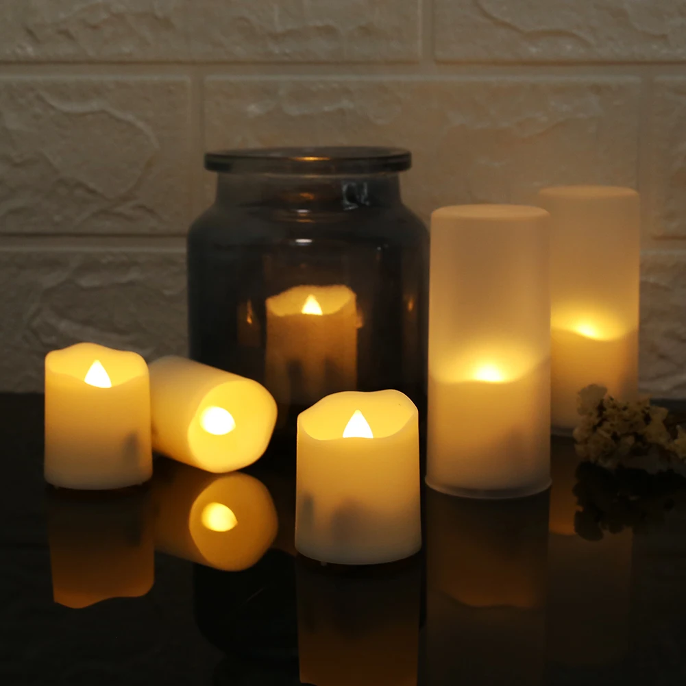 Rechargeable Led Candles Timer Remote LED Light Flameless For Wedding Room Garden Holiday Lighting Home Decor Tea Candle Lamp
