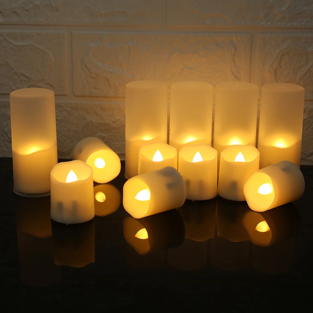Rechargeable Led Candles Timer Remote LED Light Flameless For Wedding Room Garden Holiday Lighting Home Decor Tea Candle Lamp