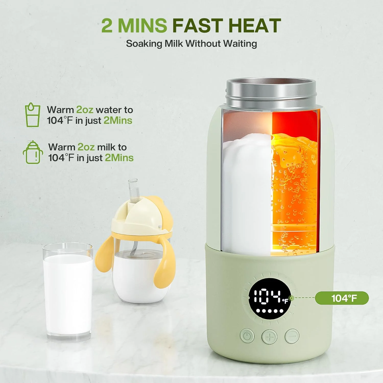 YKV 380ml Electric Heating Thermos Cup USB Charging 316 Stainless Steel Portable Baby Milk Warmer Constant Temperature Travel Water Bottle
