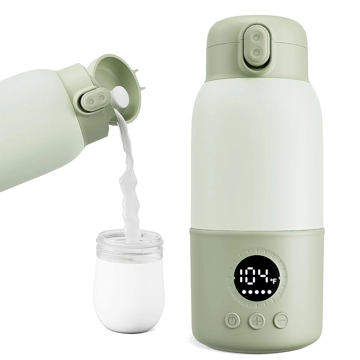 YKV 380ml Electric Heating Thermos Cup USB Charging 316 Stainless Steel Portable Baby Milk Warmer Constant Temperature Travel Water Bottle
