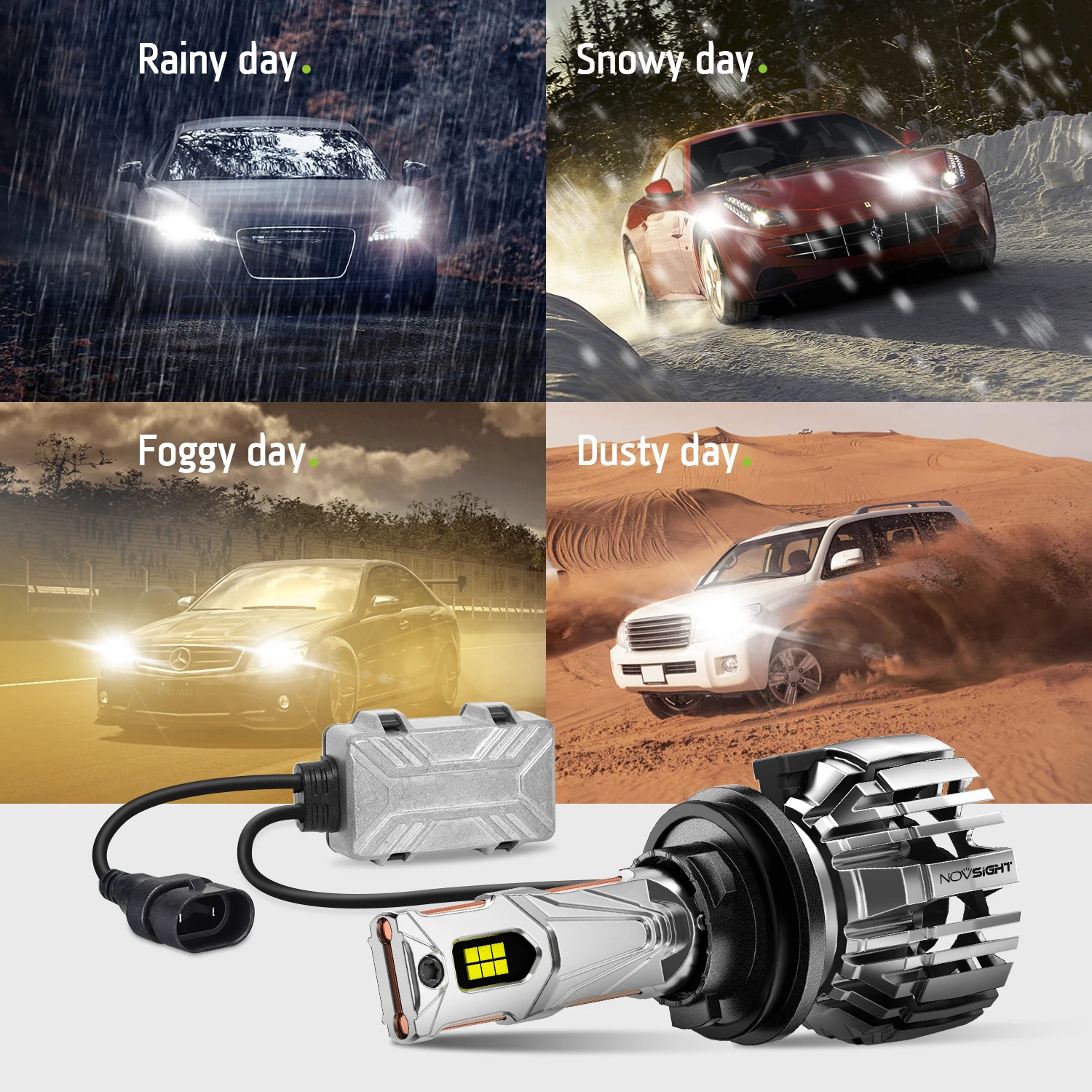 NOVSIGHT N67EP Series LED Car Headlight Bulbs H11 H8 H9 Canbus Car Lamp 6500K 140W 55000LM Super Bright For Universal Auto Model