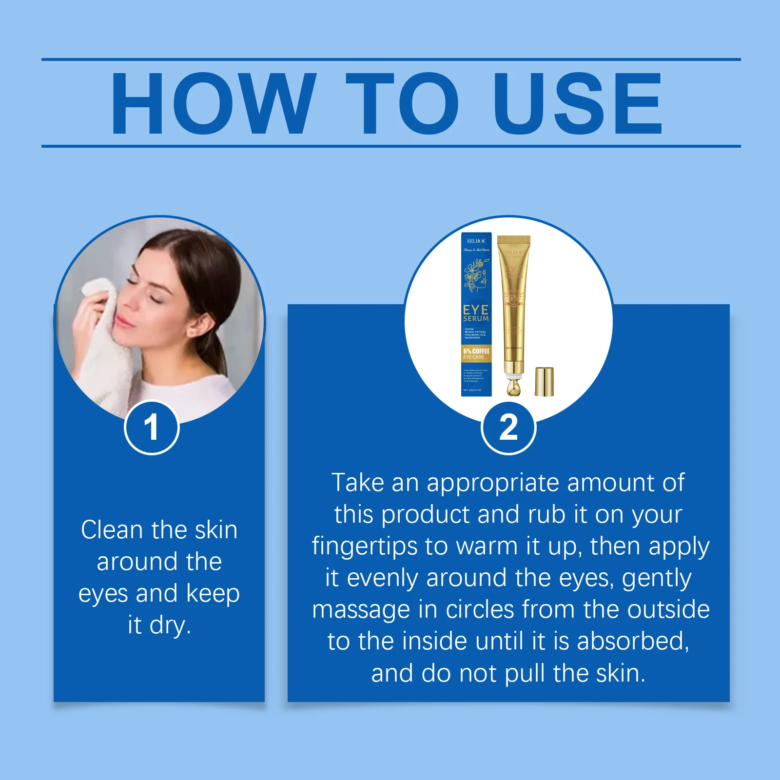 Retinol Eye Serum Coffee Extract Hydrates Dark Circles Moisturizes Dryness Soothes Discomfort Firms Skin Smooths Fine Lines Delicate Eye Care Essence