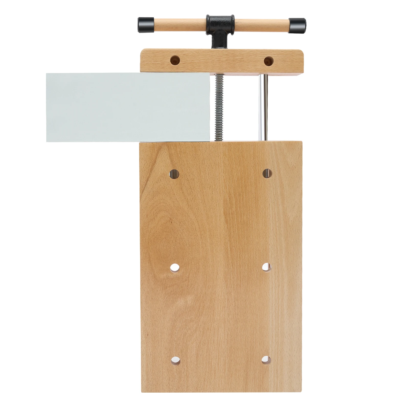 Beech Wood Vise Workbench – 20.8"X11"X2.7" – 4 Metal Limit Blocks – G-Clamps – for Chiseling Planing Sawing – Woodworking