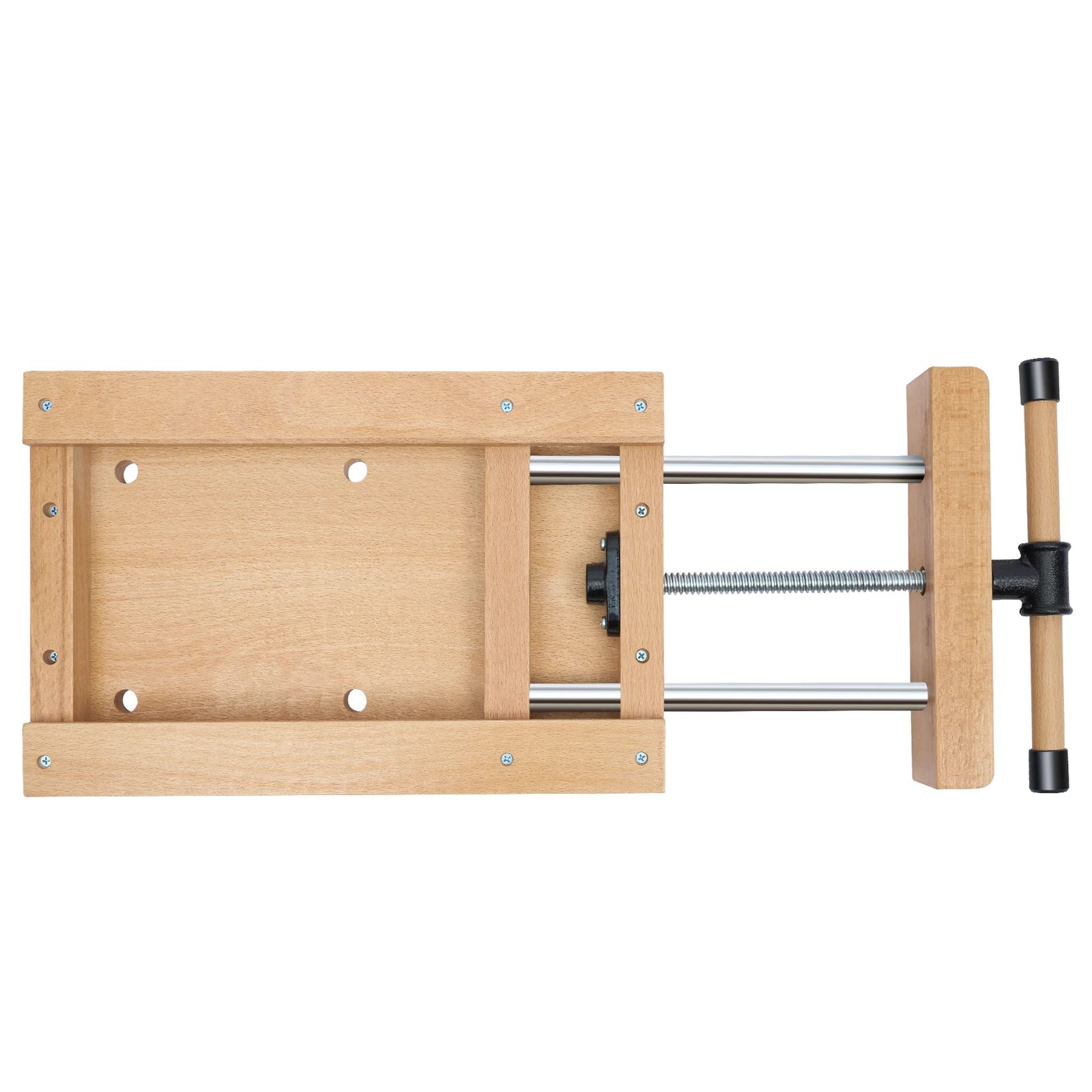Beech Wood Vise Workbench – 20.8"X11"X2.7" – 4 Metal Limit Blocks – G-Clamps – for Chiseling Planing Sawing – Woodworking