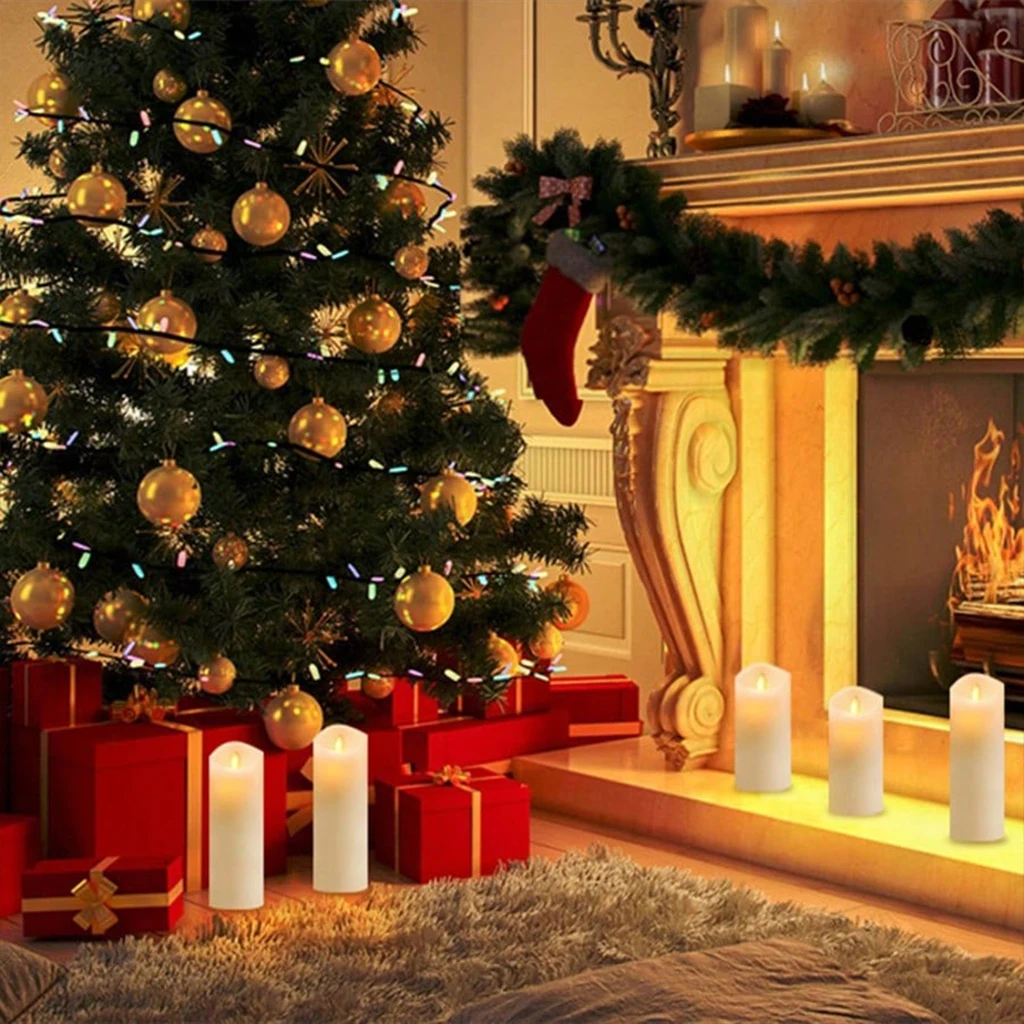 24 pcs LED Flameless Candles with Remote Control - Battery Operated Flickering Pillar Candles for Wedding, Home Decor, Valentine's Day & Christmas