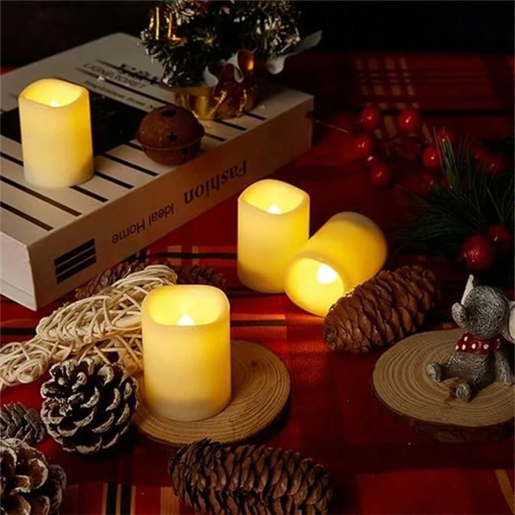 24 pcs LED Flameless Candles with Remote Control - Battery Operated Flickering Pillar Candles for Wedding, Home Decor, Valentine's Day & Christmas