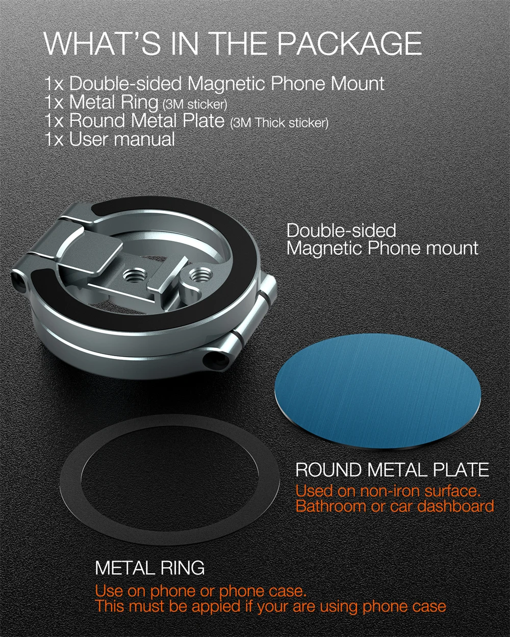 CAMOLO Dual Magnetic Phone Holder Gym Phone Tripod Mount for Magsafe iPhone 17 16 15 14 13 12 Pro Max Android Phone Photography Accessories w 1/4" Screw for Tripod