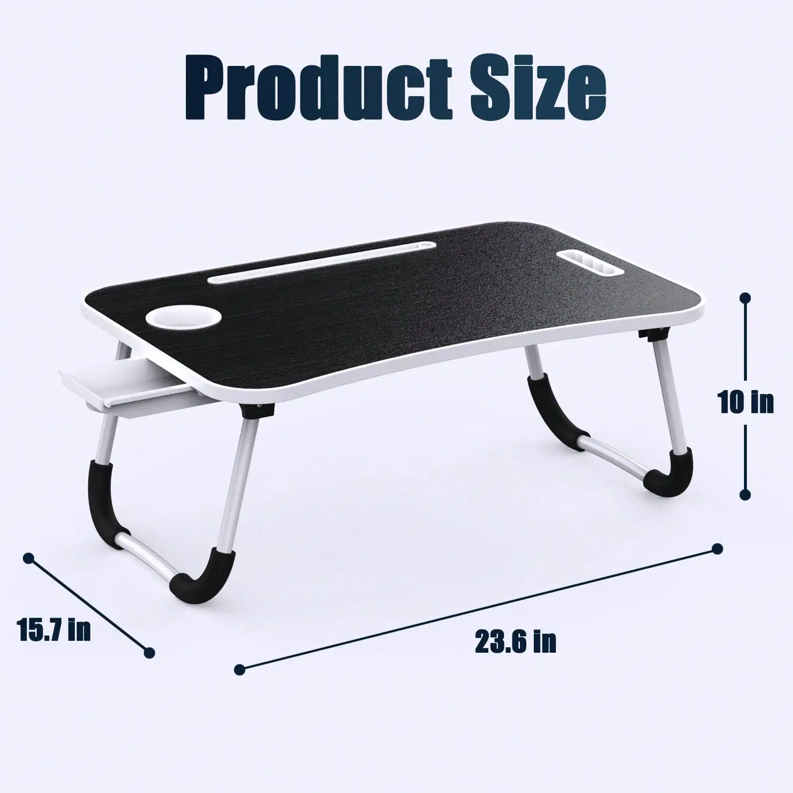 Foldable Laptop And Bed Table With Storage, Portable Lap Desk For Legs, Ideal For Study, Reading, Picnic, Breakfast,And More