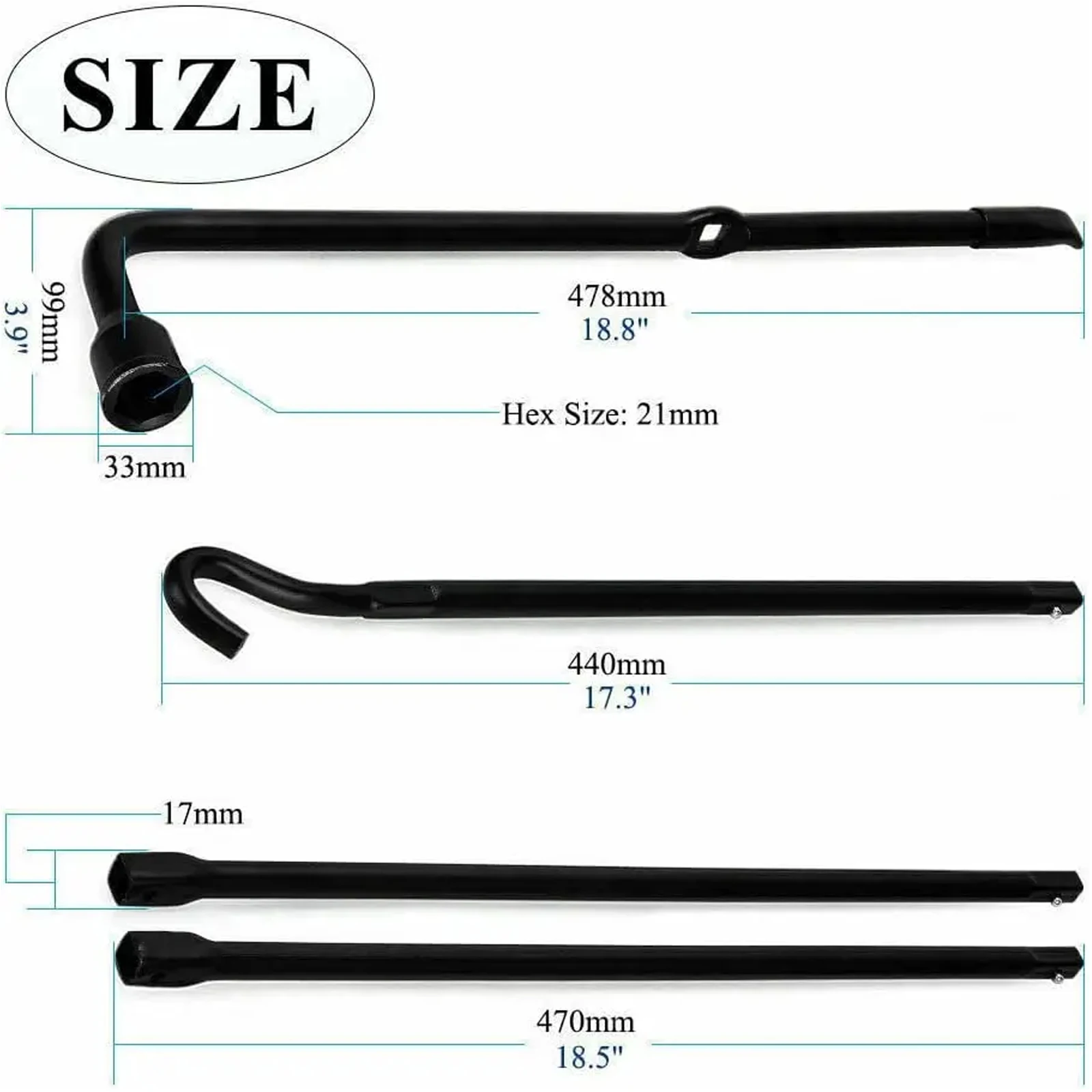 Compatible with Chevrolet Silverado & GMC Sierra 1500 2500 3500 (2000-2014) – Tire Lug Wrench & Jack Tool Kit with Extension, Spare Tire Change Kit in Storage Bag