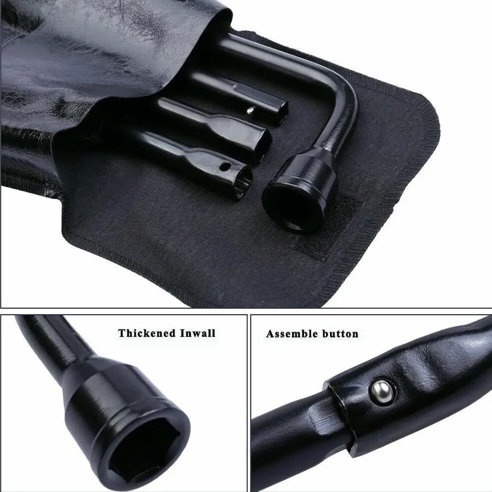Compatible with Chevrolet Silverado & GMC Sierra 1500 2500 3500 (2000-2014) – Tire Lug Wrench & Jack Tool Kit with Extension, Spare Tire Change Kit in Storage Bag
