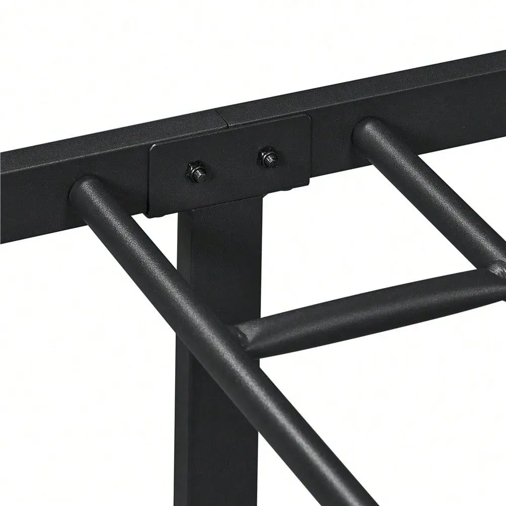 1PC 16.5inch Metal Platform Bed With Slat Support, No Box Spring Needed, Modern Bed Frame For Bedroom, Full Queen Size