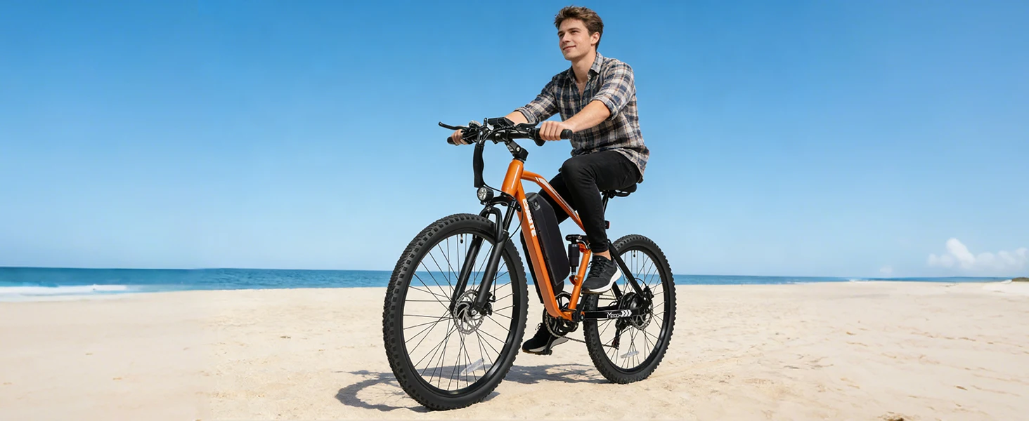 ESKUTE M200F Electric Bike for Adults – 27.5 inch Tire Mountain E-Bike, Brushless Motor, 48V 20.8Ah Removable Battery, Up to 80 Miles, Step Over Commuter E-MTB, Full Suspensions