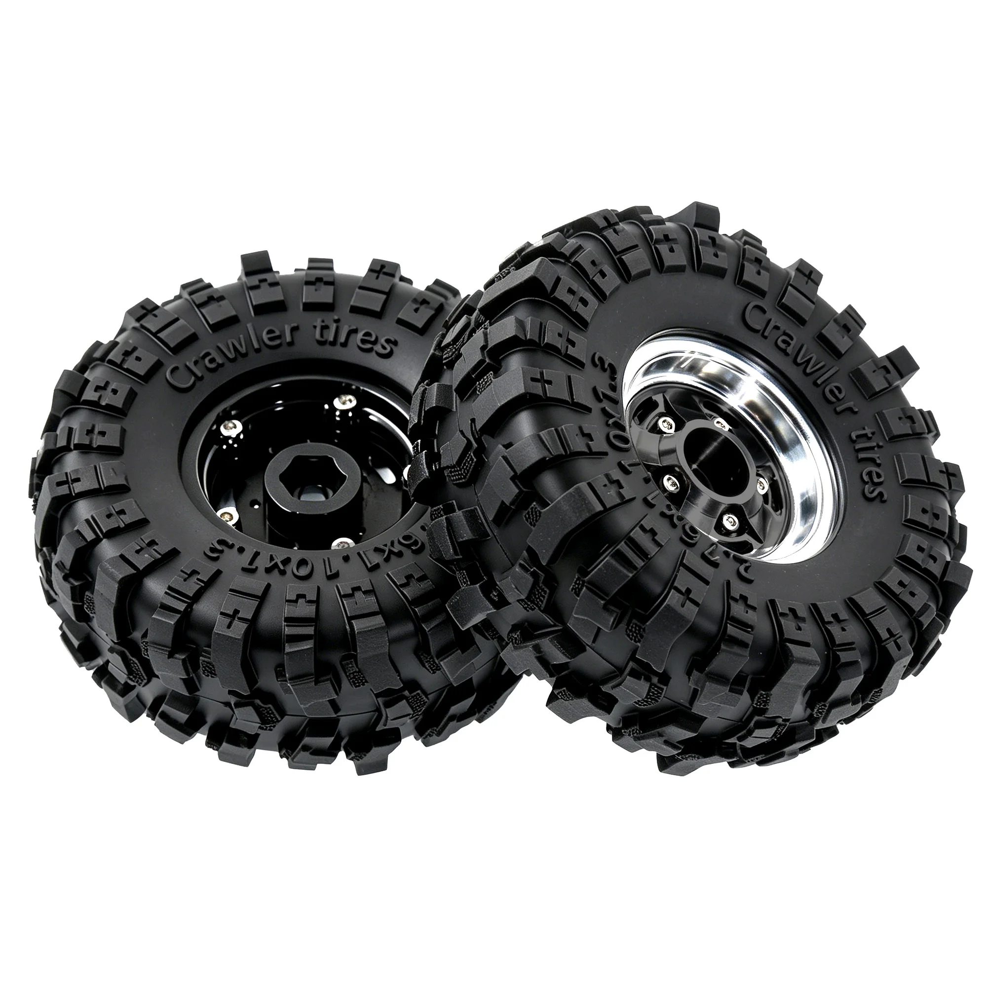 RED SPIDER 4Pcs 1.3 Inch 70mm RC Crawler Rubber Tires Metal Beadlock Wheel Rims Off‑Road Tyre Set for 1/18 1/24 RC Crawler Axial SCX24 FMS FCX24 RC Car Upgrade Spare Parts