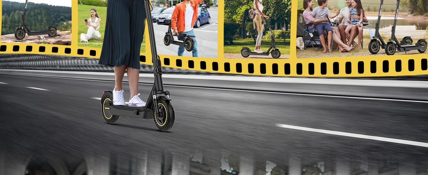 2026 New 10" Adult Electric Scooter 500W Brushless Motor 22Mph Max Speed 28Miles Max Range Double Suspension & Dual Braking Waterproof Smart App Control for Commuting